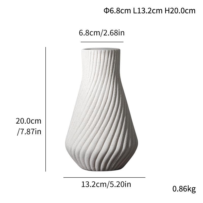 Minimalist Burned Ceramic Vase with Decorative Texture for Modern Homes