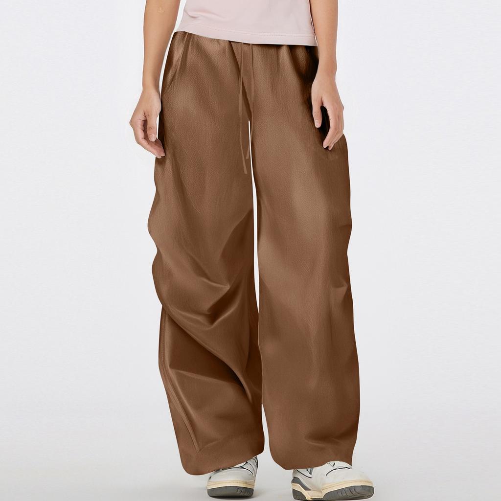 Women's High Waist Hanging Straight Leg Wide Leg Solid Color Workwear Pants