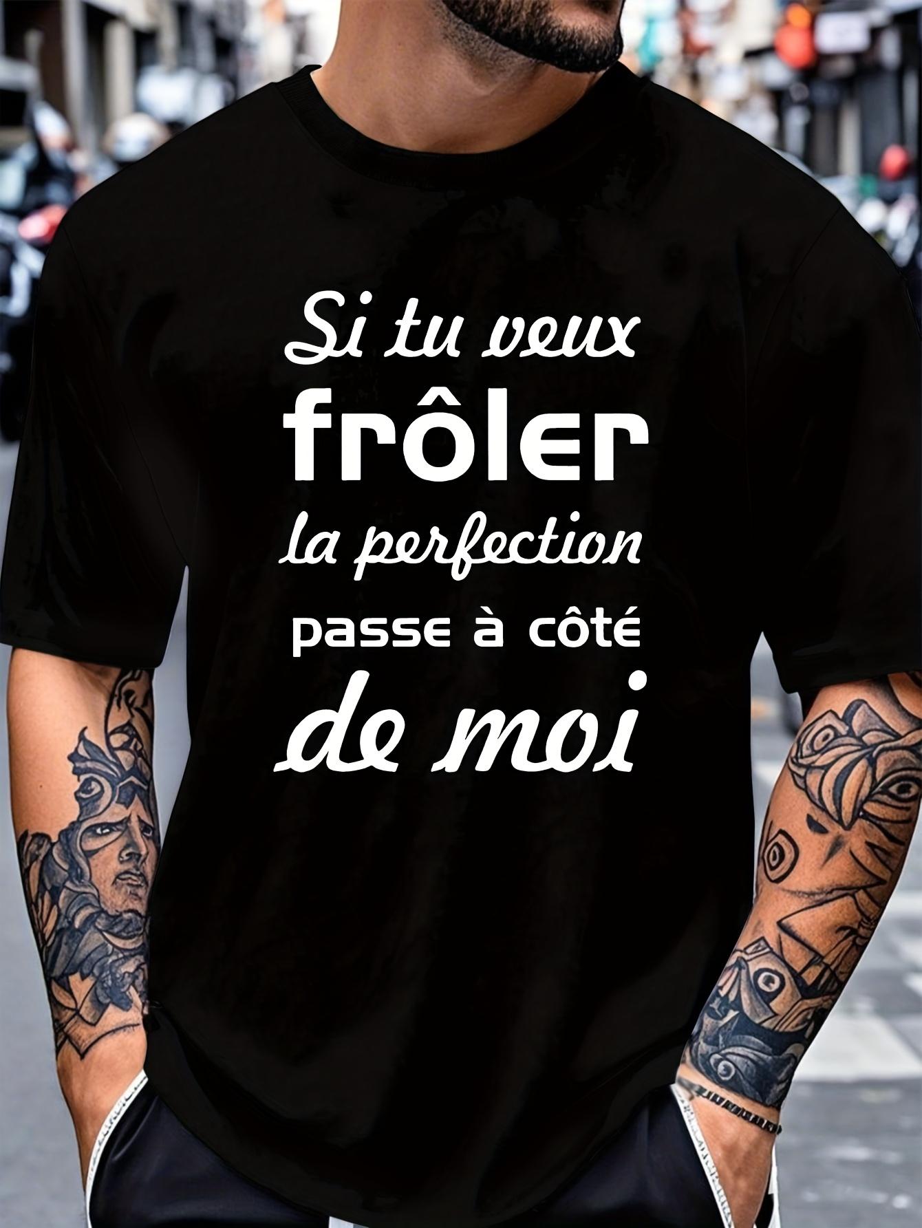 Men s T-Shirt Y2K French Phrase L