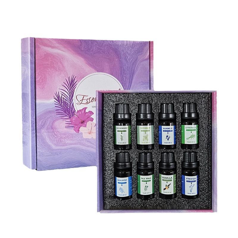 Cross-border Aromatherapy: 8-Piece Essential Oil Set with Sweet Orange & Lavender for Diffusers and Humidifiers