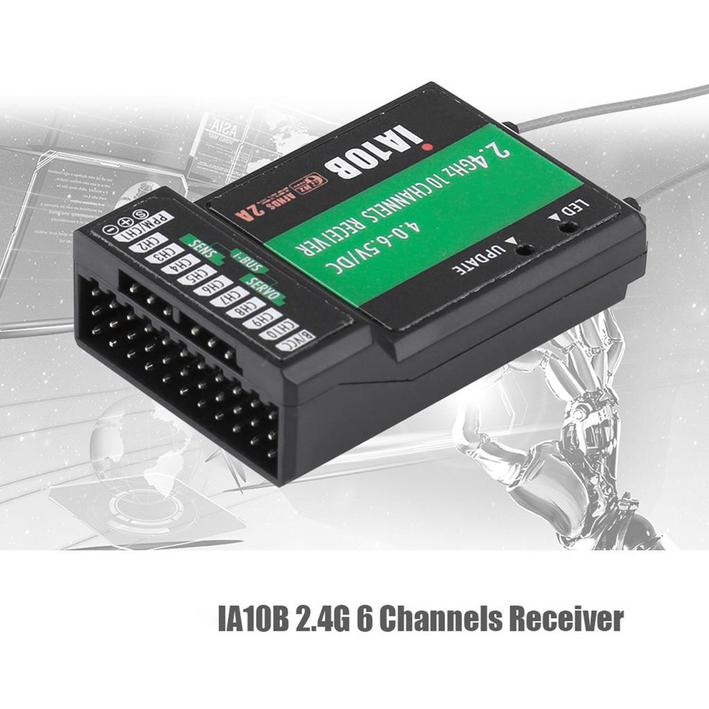 FS IA10B 2.4 Channel Receiver with PPM Output and iBus Port for RC Helicopters Drones and Airplanes