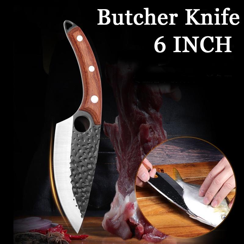 Hand Forged Stainless Steel Boning Knife Fish Knife Kitchen Cleaver Butcher Cooking Tools