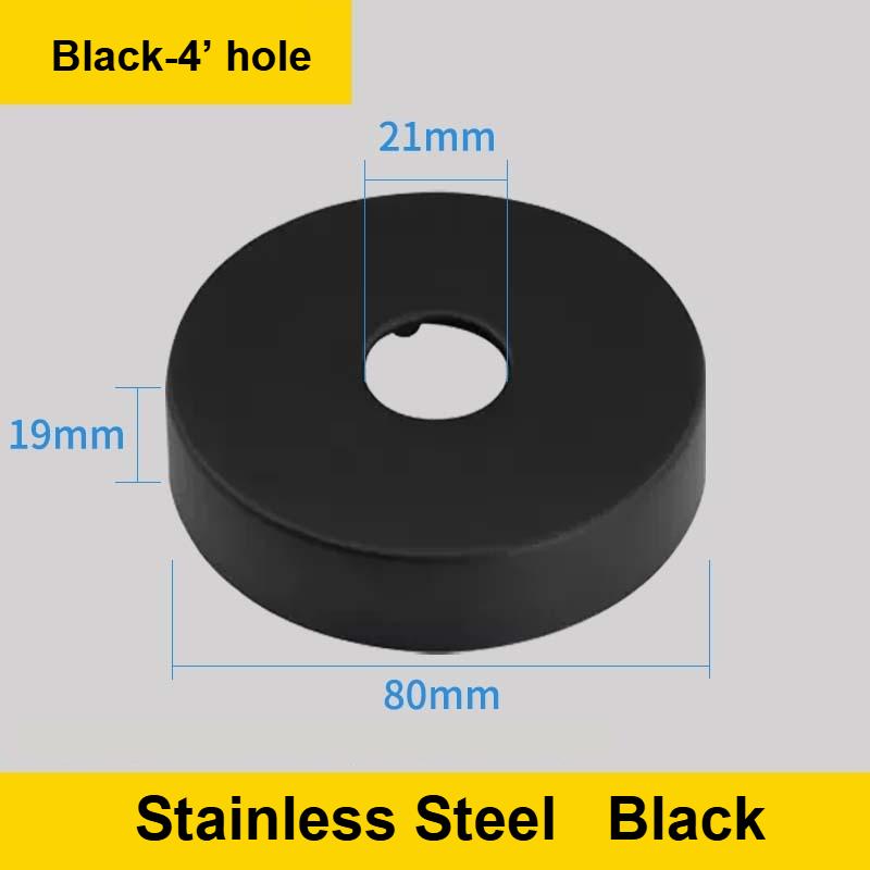 1Pc Black Shower Faucet Decorative Cover Chrome Finish Stainless Steel Water Pipe Wall Covers Kitchen Bathroom Accessories