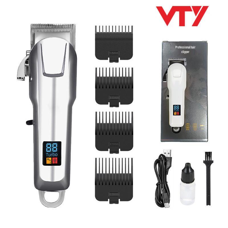 Electric Hair Clipper with Steel Blades & Digital Display – Rechargeable 808 Model for Cross-Border Salon & Home Use