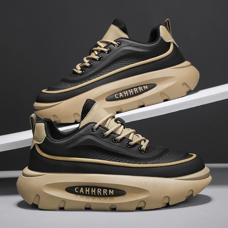 Autumn new men's leather platform dad shoes lightweight and comfortable casual sports shoes fashion men's shoes