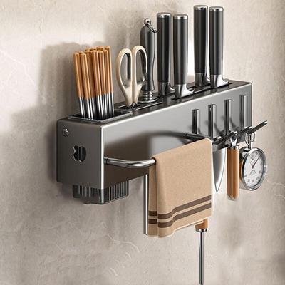 30cm Wandmontierter Küchenmesser- & Essstäbchenhalter