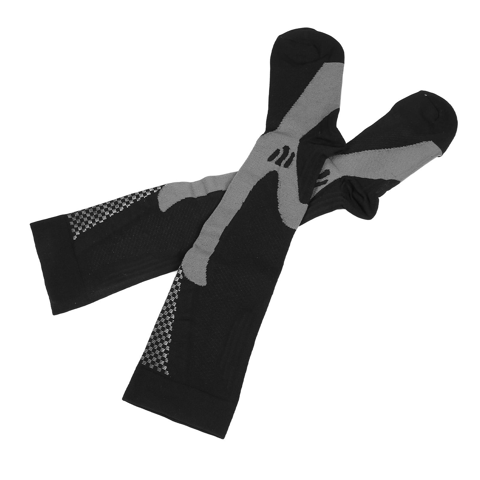 

2pcs Calf Compression Socks Knee High Prevent Slip Soft Breathable Nylon Elastic Calf Compression Sports Socks L XL