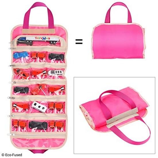 Eco-Fused Folding Toy Organizer Storage Bag Girls - Ideal Toys Accessories Collectibles Barbie Disney LOL Shopkins. D0491-BCD-PIN