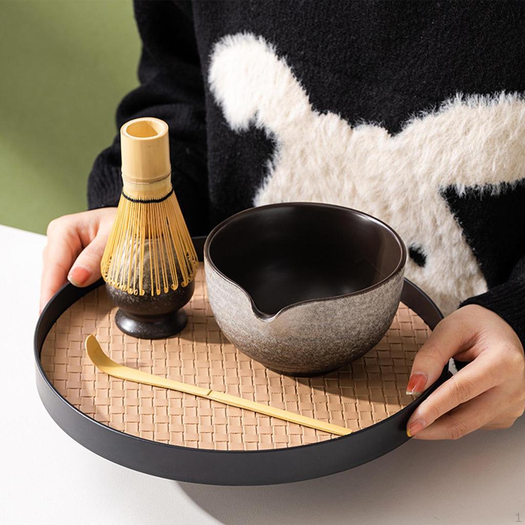 Japanische Matcha-Schüssel mit Schneebesenhalter, 430 ml, Keramiktasse für Büro und Schlafzimmer