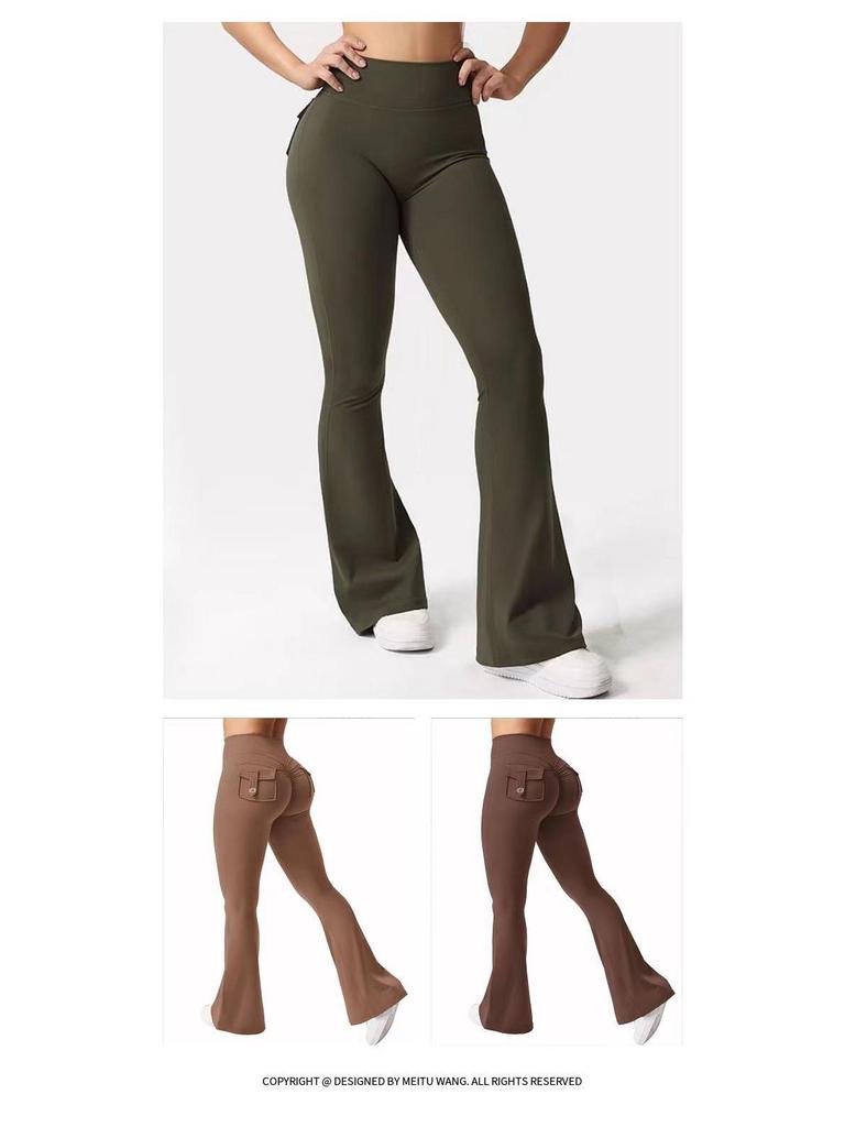 Leggings Femininos Super Elásticos com Estampa Imitação de Brocado, Flare e Slim