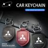 For Mitsubishi Fashion Leather Car Keychain Retro Style Keyrings Accessories Outlander Lancer L200 ASX Pajero Grandis Eclipse