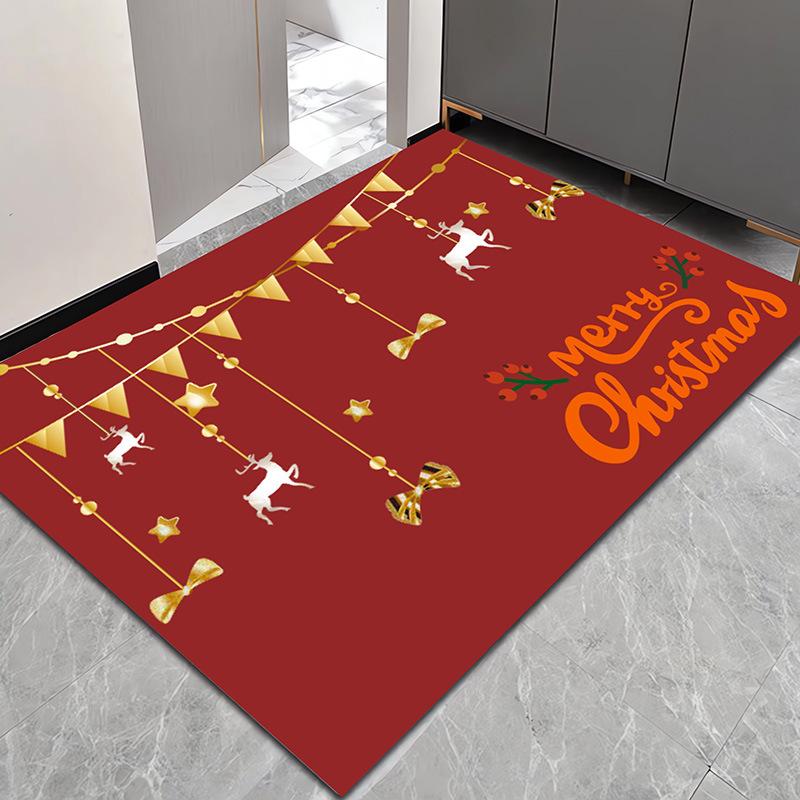Christmas Festival Entrance To The Door Of The Diatom Mud Mat Waterproof Non-Slip Can Wipe Cartoon Home Mat