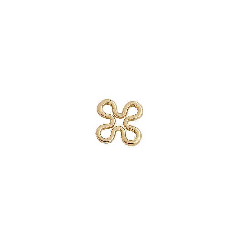 14K Gold Plated Smooth Snowflake Clover Bead Connector for DIY Jewelry
