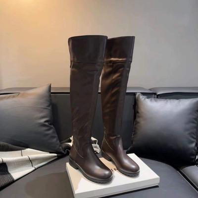 Botas de cano alto rad para pernas finas de cavaleiro, botas de veludo com sola plana para homem e mulher, primavera e outono, sola macia