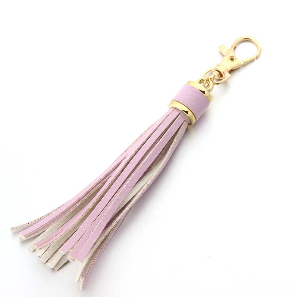 PU Leather Tassel Bag Charm & Silicone Bracelet Keychain