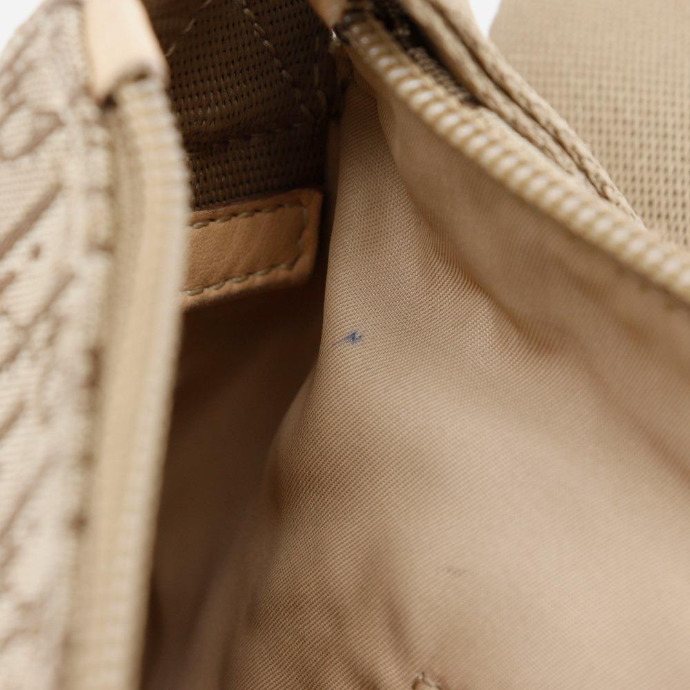 Dior Trotter Shoulder Bag 07RU 0064 Hobo Bag Beige Canvas Unisex Used