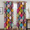 2-Piece Boho Vibrant Color Chic Geometric Curtains Light Filtering for Living Room Bedroom Kitchen Stylish Aesthetic Curtain