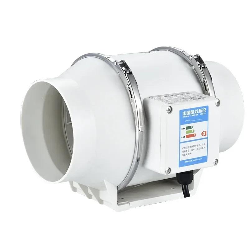 220V 4 Silent Inline Duct Fan - Bathroom Kitchen Toilet Exhaust Extractor Fan, Powerful Wall Ventilation Air Ventilator for Home