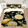 3pcs Yellow Lemons and Bees Bedding Set, Including 1 Quilt Cover and 2 Pillow Shams, Without Filling, Soft and Comfortable Home Bedroom Fabric