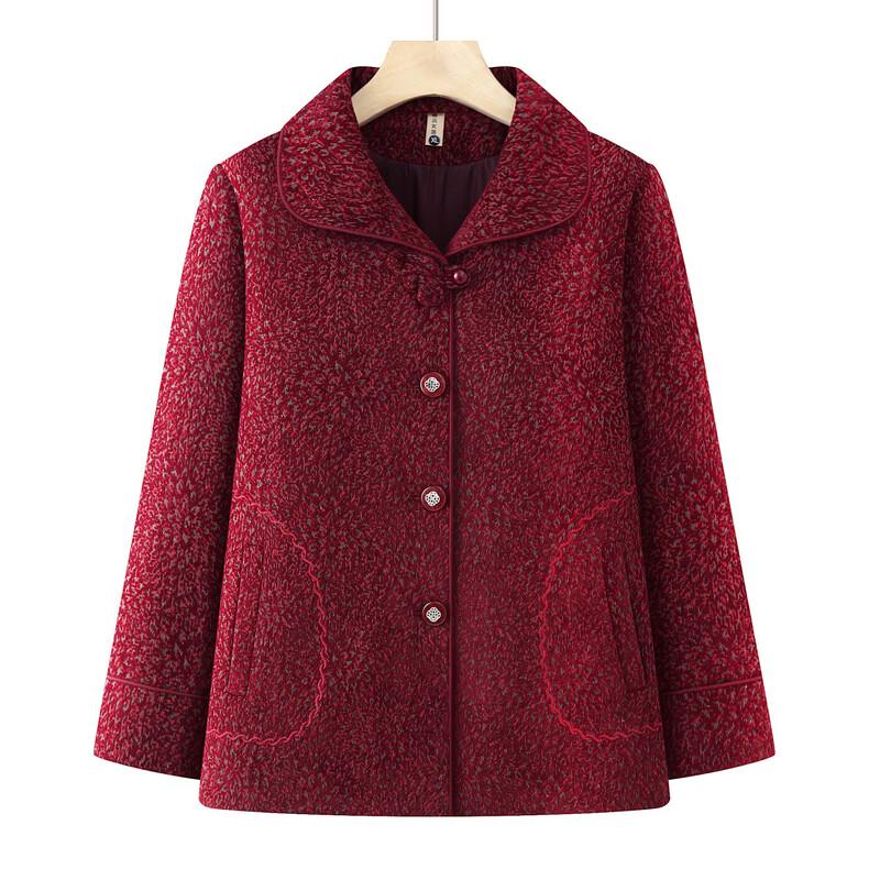 Chic Floral Print Spring/Autumn Jacket for Senior Women