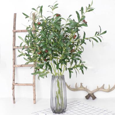 1 Branch Artificial Plant Realistic Long-lasting 45818 Forked Decorative Vivid Artificial Olive