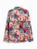 2026 Retro Floral 90s Hong Kong Style Women's Red Long Sleeve Shirt
