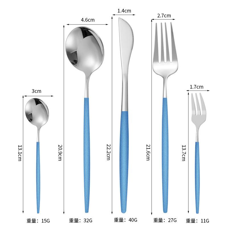 5Pcs Cutlery Set Stainless Steel Tableware Knife Fork Spoon Dinnerware Set Kitchen Flatware Silverware