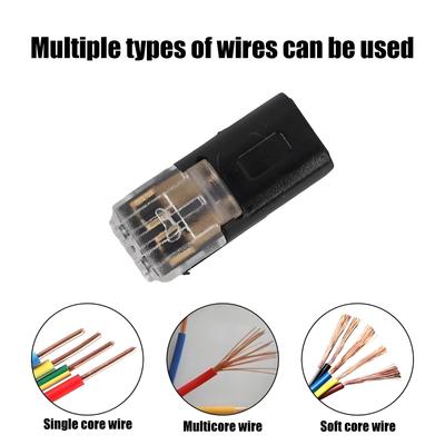 20/30/50 Pcs 2 Pin 2 Way Compact Wire Terminals No Wire-Stripping Required Wire Connectors Quick Splice Wire Wiring Connector