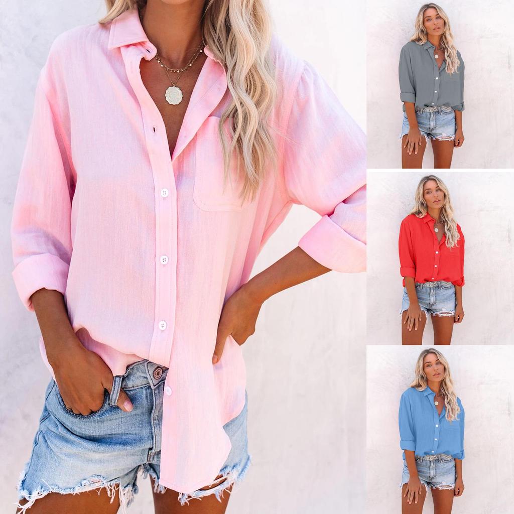 European and American Women's Long Sleeve Casual Lapel Shirt - Autumn/Winter 2020 Collection (Model: MC1033)