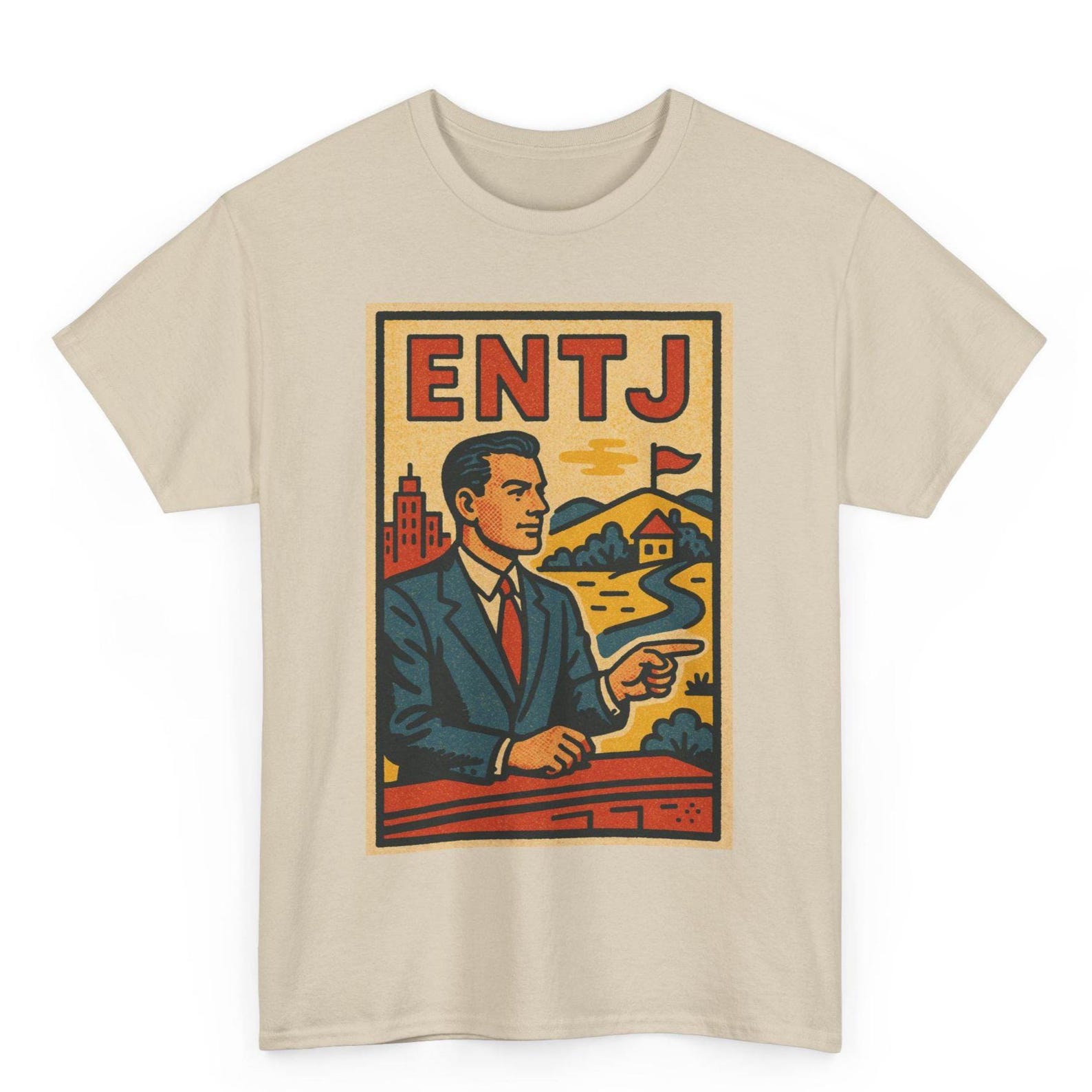 ENTJ Retro Comic T-Shirt: Bold Commander Graphic Tee M
