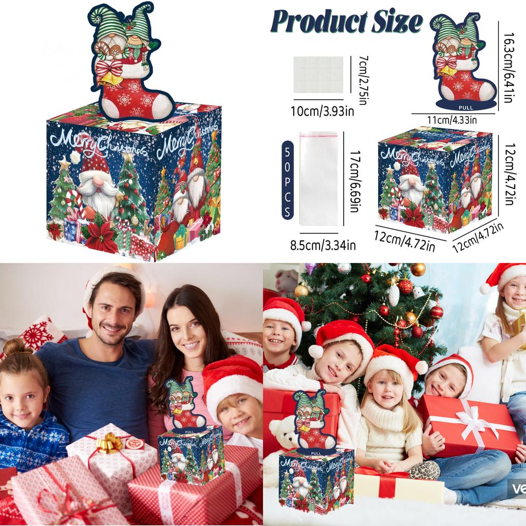 Box With Money Paper Material Gift Box Christmas Decoration Atmosphere Prop