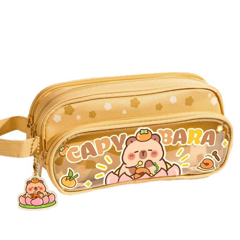 Capybara Three-Layer Large-Capacity Pencil Case for Boys and Girls