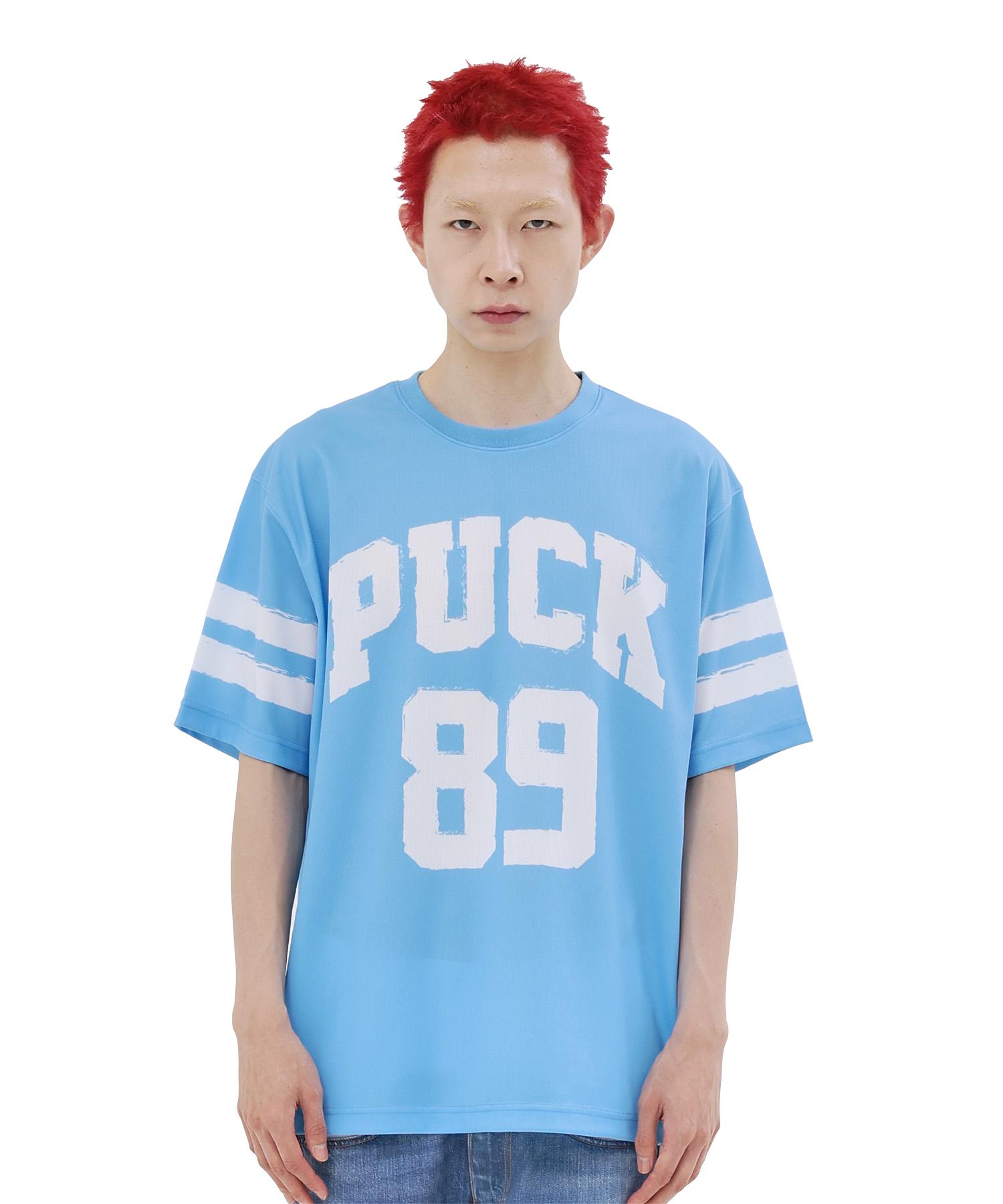 What The Fuck Puck Logo Hockey T-Shirt Sky Xl Size