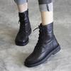Mode Stiefeletten Frauen Echtes Leder Lace-Up Seite Reißverschluss Top Qualität Herbst Winter Dame Schuhe Handmade