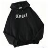 Felpe con cappuccio Angel Creativity Letter Printing Uomo Divertente Felpa alla moda Novità Spalla Drop Abbigliamento Felpa con cappuccio Harajuku da uomo