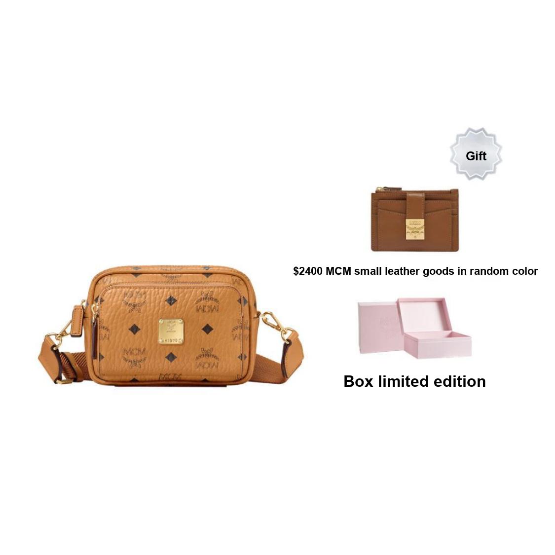 

New MCM Klassik Crossbody X Mini Visetos Cognac MMRAAKC03CO001 17.0*5.1*12.4CM