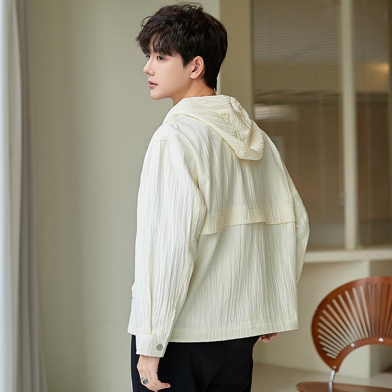 Мужская повседневная куртка с капюшоном Весенне-осенняя короткая солнцезащитная трендовая — фото 3