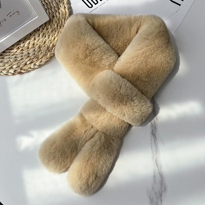 Otter Rabbit Fur Straw Scarf Women's Winter Warm Neck Guard Versatile Cute Cute Scarf Thickened Real Wool Neck Cover