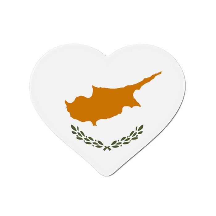 Aimant Coeur Drapeau Chypre - Multicolore - 10 cm - 50 pièces - Résine synthétique - Mixte