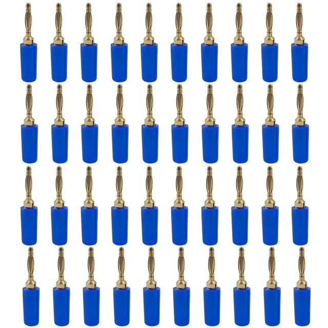 40pcs 2MM Banana Plug Socket 10A Small Lantern Plug Adaptor Connector Pure Copper Power Supply Terminal Red Black Green
