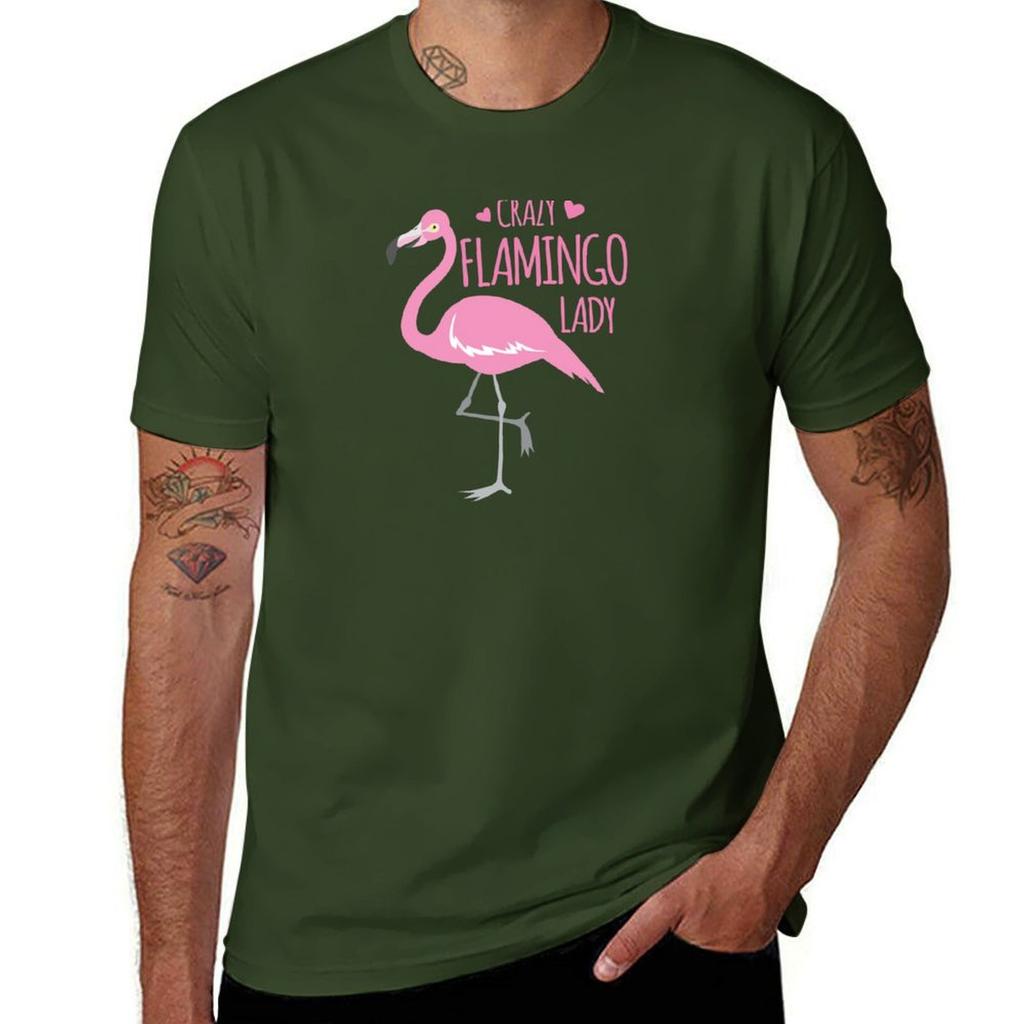 Crazy Flamingo lady Tshirt hippie clothes plus size tops vintage clothes shirts graphic tees mens clothes