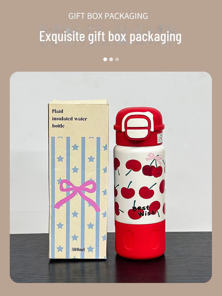 2024 Dual Thermos Straw Cup for Kids - School-Ready & Gender-Neutral