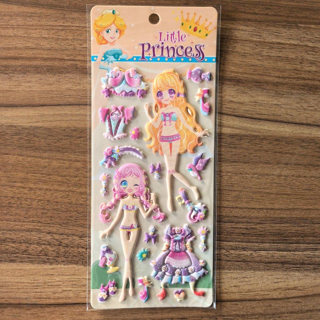 4 Sheets Little Princess Dress-Up Sticker Cute Cartoon Princess Decals for DIY Crafts Notebooks Decor BulingBulingStickers Store