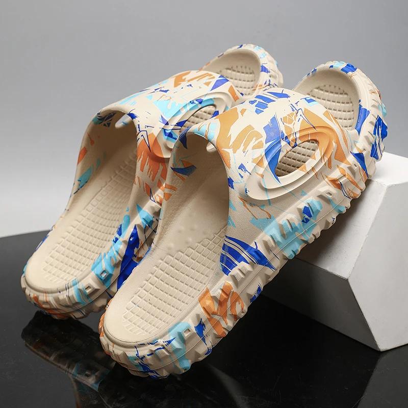 

Уличные мужские тапочки Легкие мужские пляжные туфли Нескользящие шлепанцы для ванной Мягкие домашние сандалии Модные шлепанцы 40-41