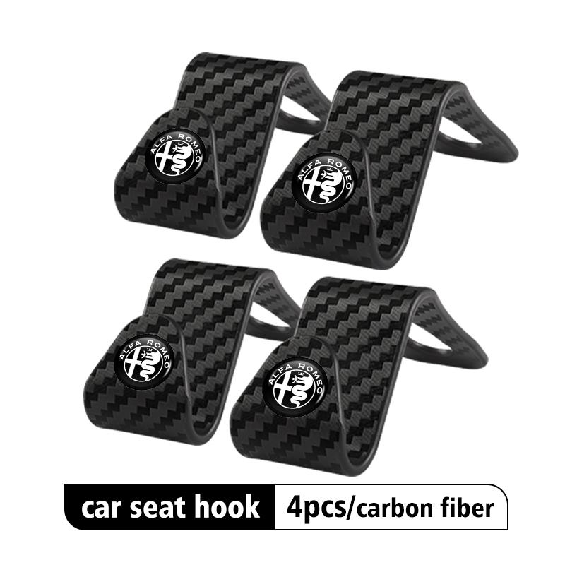 2/4pcs Car Seat Headrest Hook Storage Portable Interior Bracket For Alfa Romeo Giulia 147 Mito 156 159 166 GT Stelvio Brera