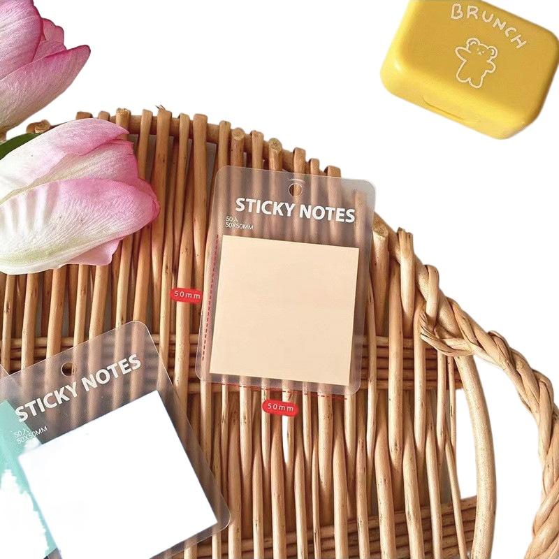 Colored PET Transparent Morandi Square Sticky Notes Index Tabs Reusable Page Markers for School Office Focus Highlighting