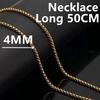 Andara 925 Silver Gold Plated 4mm Wide Square Chain Necklace Fashion Basic Choker Women Men Jewelry Gift