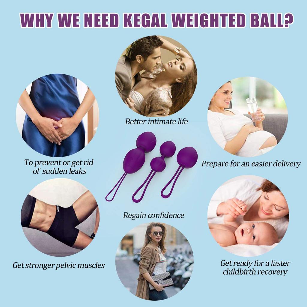 Kegel Exercise Weight Set 2 in 1 Ben Wa Suitable for Female Advanced Bladder Control Free Pelvic Vaginal Tightening Ball, Beginners, Training,