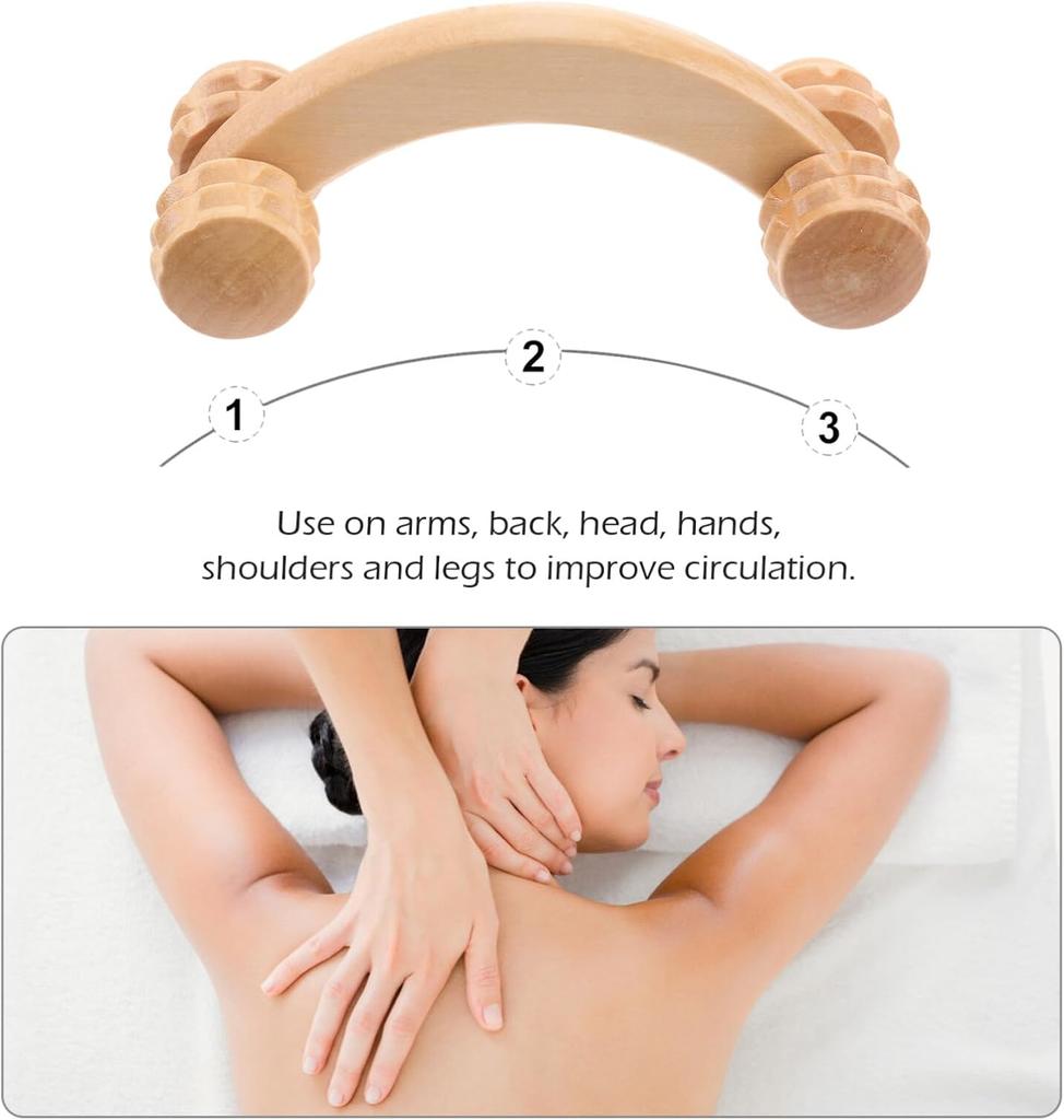 Wooden Round Roller 4 Wheels Waist Back Massager To Lose Weight To Eliminate Cellulite And Shape Wooden Stick Home