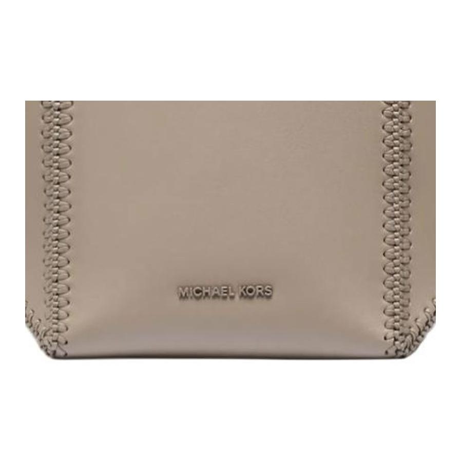 Michael Kors Jordi Logo Leather Tote Bag Women Tote Bags Gray Brown 30T5T9JT5L-115
